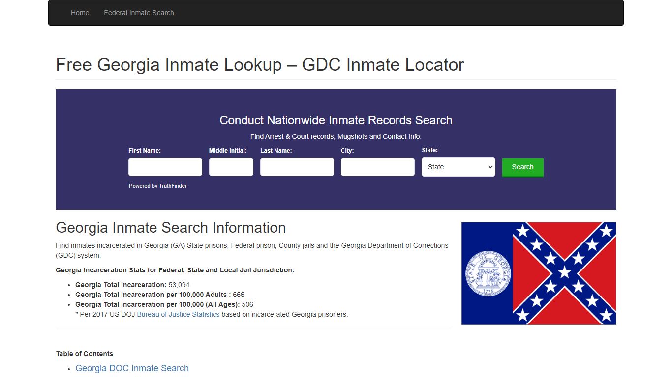 Georgia Inmate Search - GA Department of Corrections ...